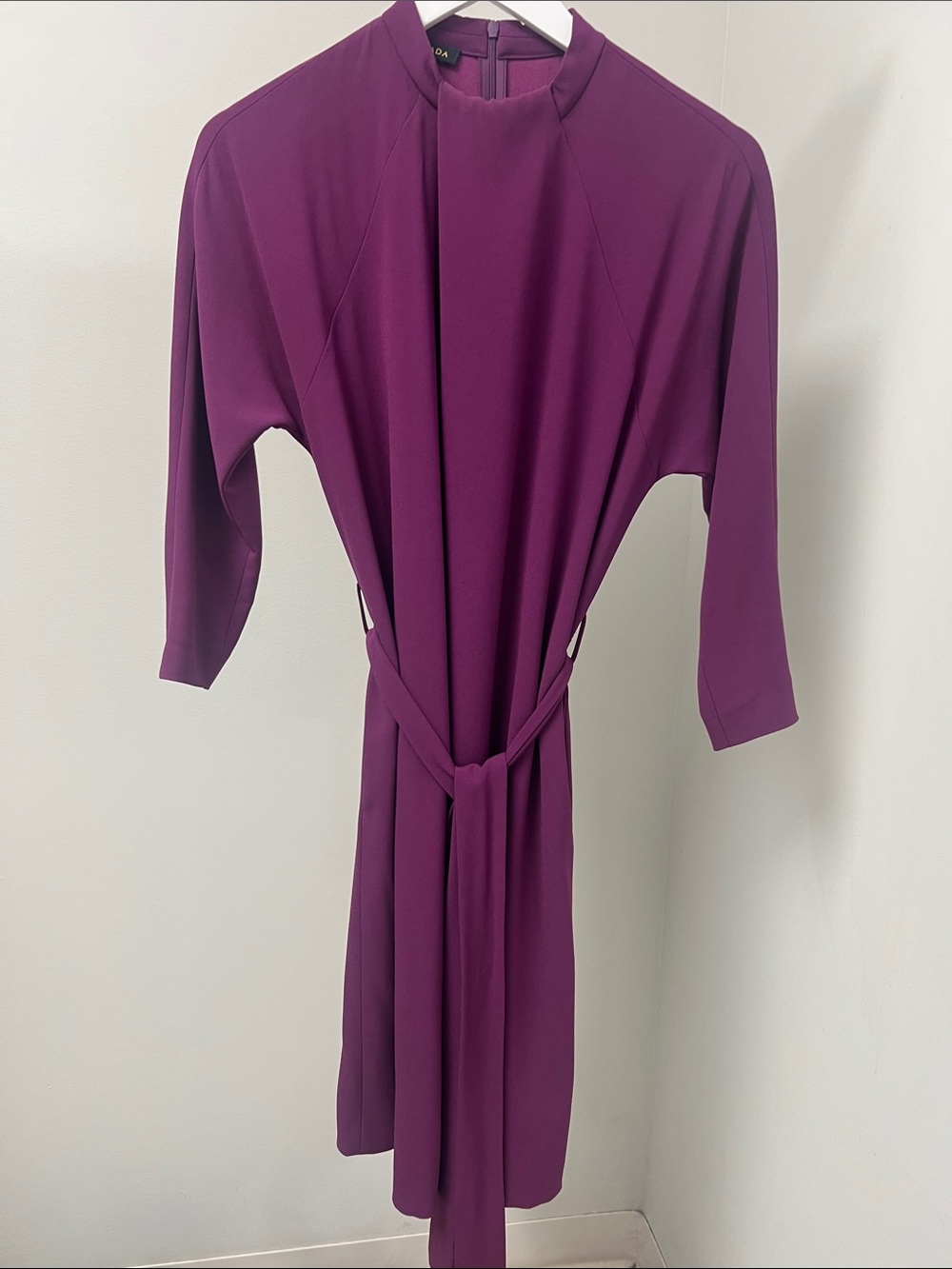Women's Purple Belted Midi Dress